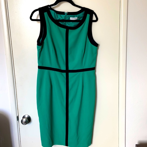 Calvin Klein Green Sheath Dress -sz12 - Picture 1 of 4
